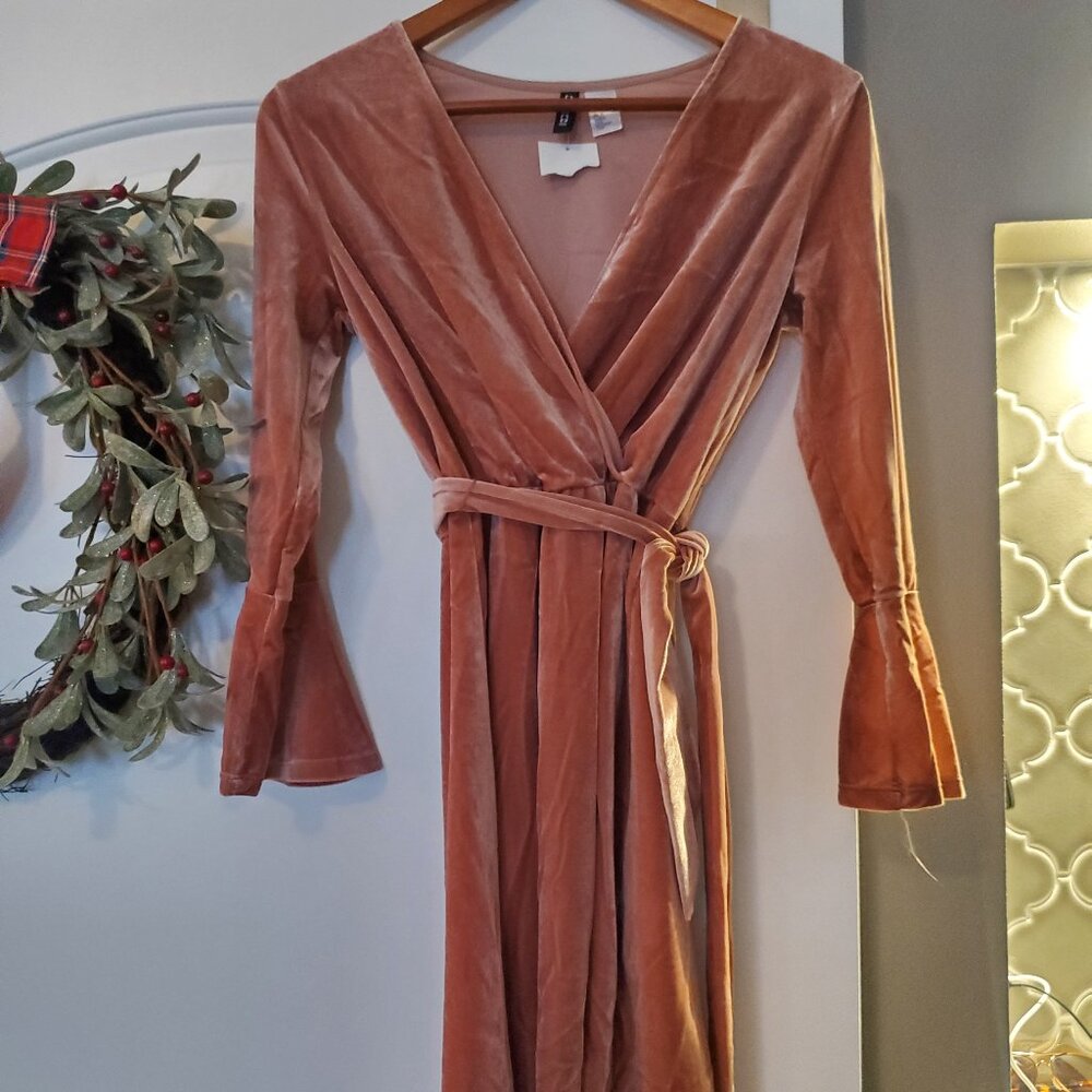 Long Sleeve Velour Dress